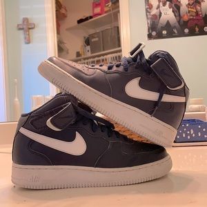 Nike Air Force 1 Midnight Navy and White Sneakers